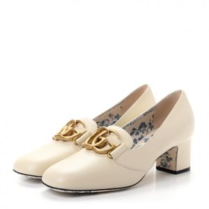 GUCCIMalaga Kid GG Victoire 55mm Loafer Pumps Vintage White size 37
